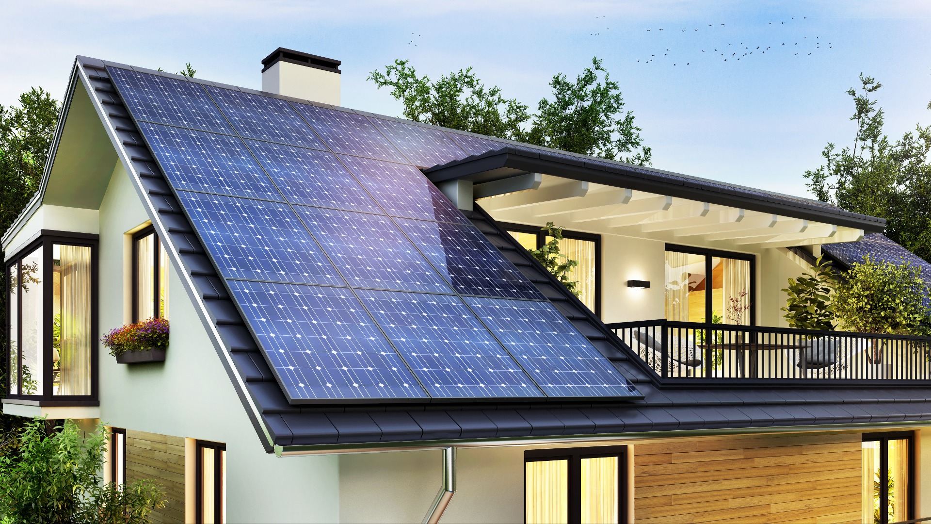 Einfamilienhaus mit PV auf Dach